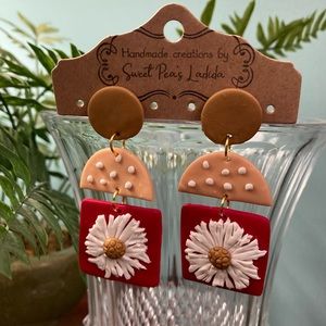 Lightweight Polymer Clay Floral Earrings